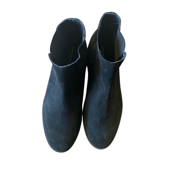 American Eagle Outfitters Black Chelsea Boots size 12 suede leather classic - Picture 8 of 9